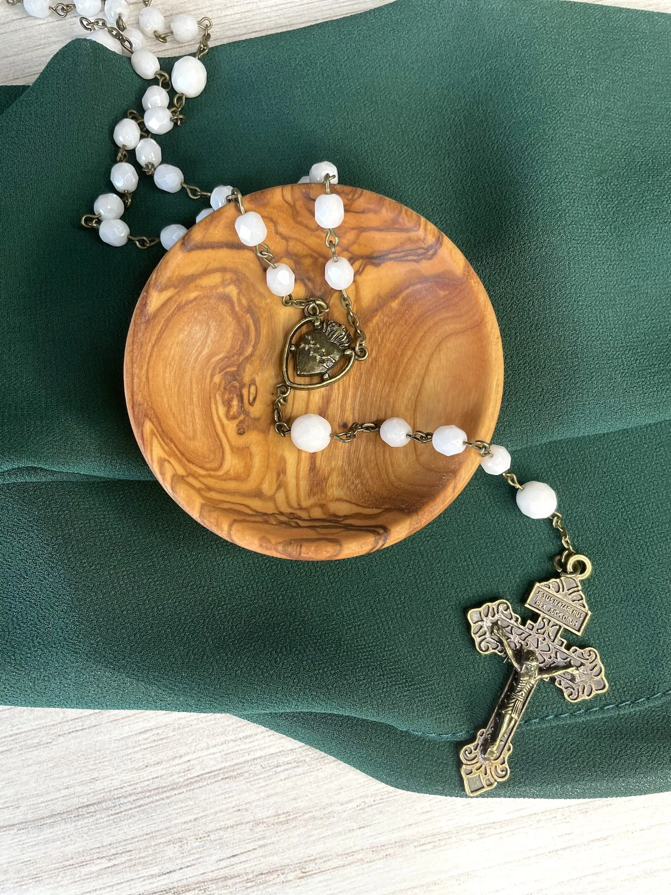 Sacred Heart Rosary in White | Covenant Co.